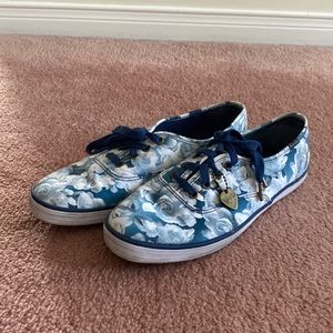 Taylor Swift for Keds blue water colour flower print